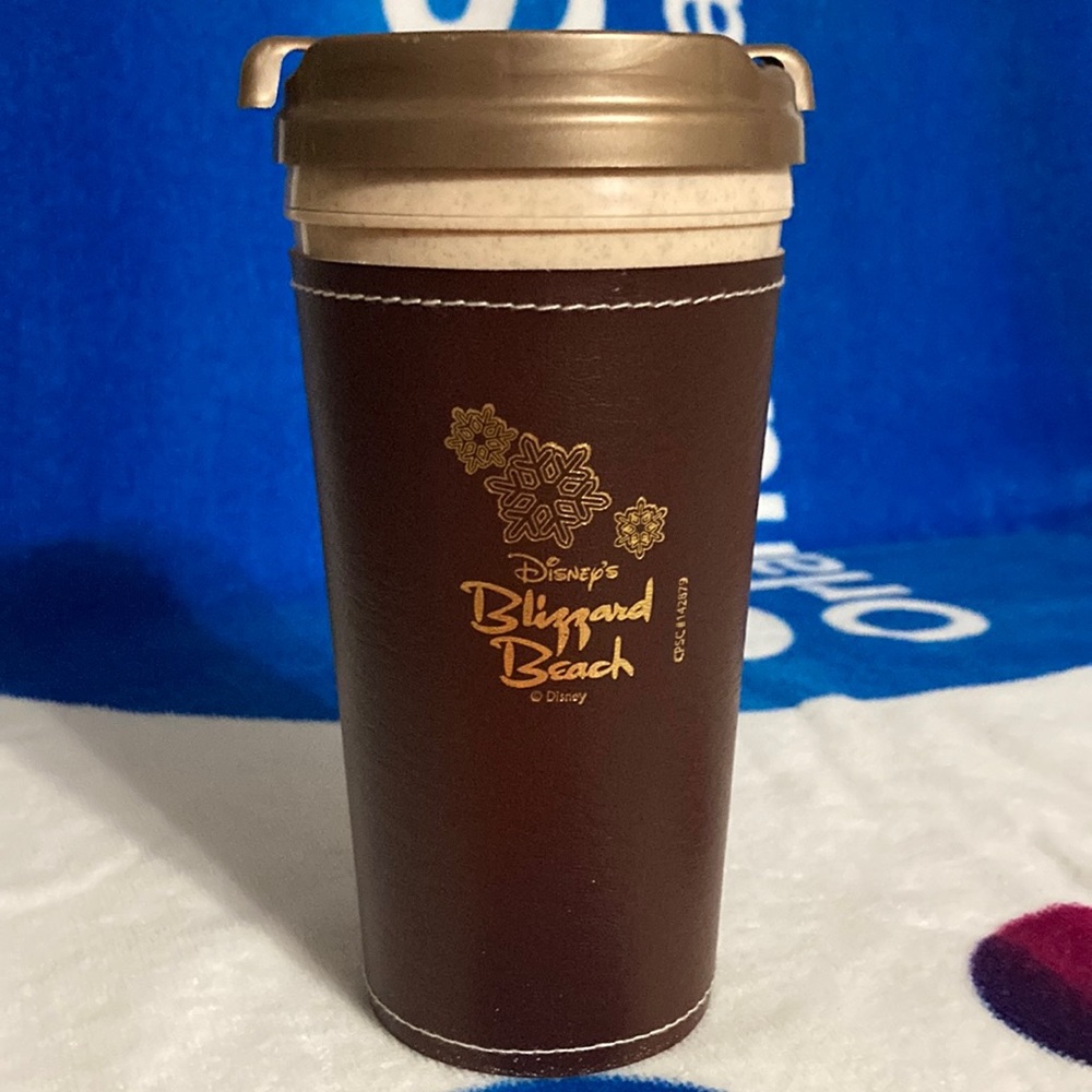 Disney’s Blizzard Beach coffee tumbler with sleeve 7”